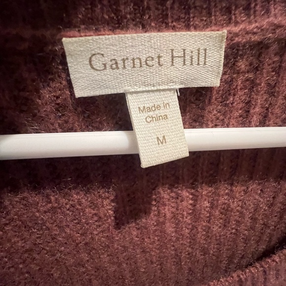 Garnet Hill 100% Cashmere Sweater | Reddish Pink Size Medium - Picture 2 of 6